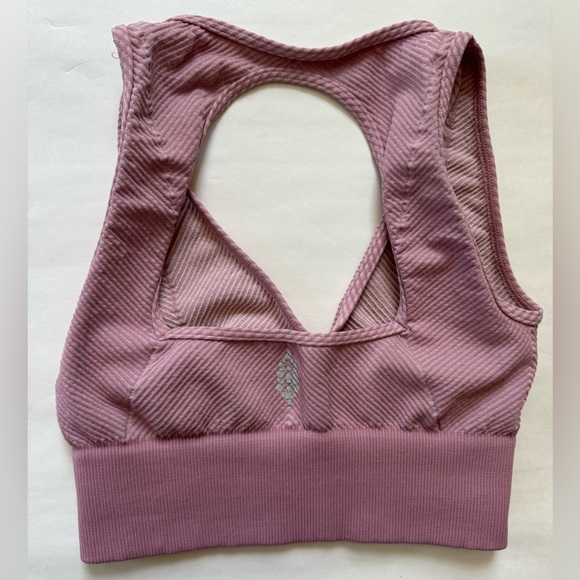 NEW Free People Movement Ribbed Sports Bra NWOT Pink Rewind Bra Crop Top - Picture 2 of 7